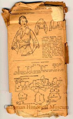 an old piece of paper with instructions on how to sew the top and bottom