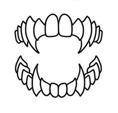 a black and white drawing of an animal's teeth