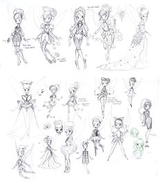 some sketches from the animated movie tinkerbells