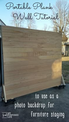 a wooden plank wall with the text how to use a photo blocker for furniture staging