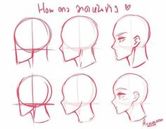 how to draw the head and shoulders of an anime character with different facial expressions, from male to female