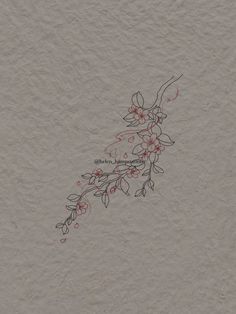 an image of a drawing on paper with red flowers and leaves in the corner that says, i love you