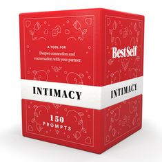 a red box with white writing on it and the words intimacy written below