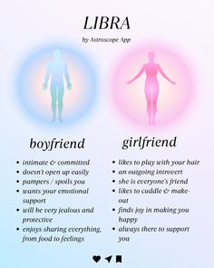 the differences between libra and boyfriend's body type info graphic on white background