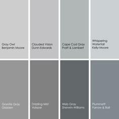 the shades of gray are shown in this color scheme for interior paint colors and their names