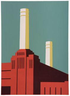 London Calling - an exhibition of prints inspired by the capital - Paul Catherall - Battersea Power Station Paul Catherall, Art Warehouse, Battersea Power Station, Building Illustration, Architecture Landmark, Modern Oil Painting, Art Deco Posters, London Calling, Architecture Illustration