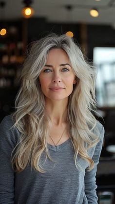 20 Flattering Bangs Hairstyles for Older Women to Try Now | Lookosm Long Layered With Side Bangs, Over 50 Long Hairstyles For Women, Long Boho Hair, Long Gray Hair With Bangs, Flattering Bangs, Very Short Bangs, Hai Styles