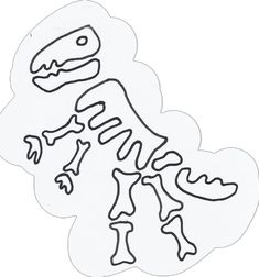 a drawing of a dinosaur that is in the shape of a sticker on a white background