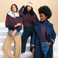 Nwt La Ligne X Target Navy / Red Striped Crewneck Sweater Size: 2x Target Fall, Sergio Hudson, Dark Blue Sweater, Fall Wardrobe Staples, Striped Crewneck, Winter Puffer Jackets, Target Dresses, Fall 2022, Fall Wardrobe