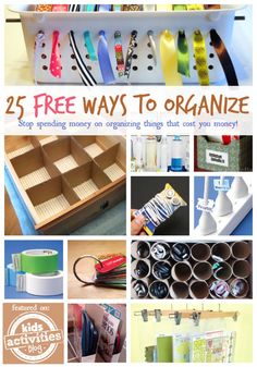 25 Free Ways to Organize Your Home Ways To Organize Your Home, Ideas For Organizing, Organizational Ideas, Organize My Life, Ways To Organize, Household Organization, Organization Kids, Cleaning Organization, Organize Your Home