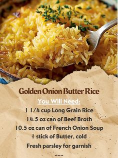 a recipe for golden onion butter rice