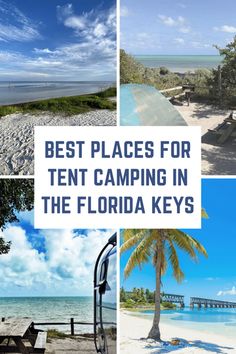 the best places for tent camping in the florida keys, including an ocean view and palm trees