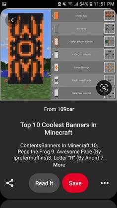 the top 10 coolest banners in minecraft on an iphone or ipad, and it's free to use