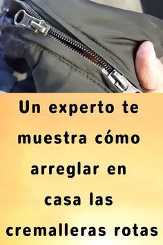 a person is holding their jacket open with the words in spanish above it that read, un experto te muestra como