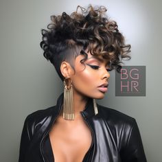 Pixie Perfection: Stunning Styles for Black Women! – Black Girls Hair Rocks Short Hair Mohawk, Short Mohawk, Alex Webb, Short Hair Designs, Black Hair Short Cuts, Funky Hair, Short Shaved Hairstyles