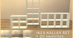 the ikea kallax set includes 20 swatches, pasim 4