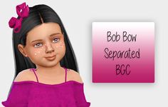 an animated girl with pink hair and glitters on her face next to a sign that says bob bow separated bg