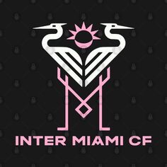 the logo for inter miamifc, which is designed in pink and white on black