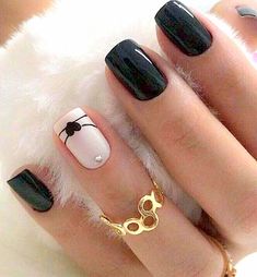 Black And White Nail, Solid Color Nails, Rose Gold Nails, Cute Gel Nails, Long Acrylic, White Nail, Yellow Nails, Bridal Nails, Fancy Nails