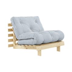 Sleek Roots Lounge Chair in dark charcoal fabric with adjustable headrest Pine Beds, Armchair Bed, Japandi Design, Buy Sofa, Futon Sofa Bed, Modular Shelving, Beach Blue, Futon Sofa, Armchair Furniture