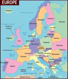 europe map with countries and their capital cities