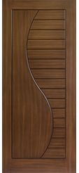 a wooden door with a wavy design on it