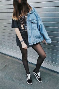 Grunge Outfits Winter, Look Grunge, Tokyo Street Fashion, Grunge Look, Looks Black, Grunge Style, 인물 사진, Black Tights