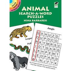 an animal search and word puzzles book