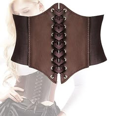 Season:All Seasons; Gender:Women's; What's in the box:Corset; Types:Underbust Corset; Style:Retro Vintage,Punk  Gothic,Medieval,Steampunk; Elasticity:Stretchy; Material:PU Leather; Characters:Viking,Elven; Cosplay Works:Valhalla; Listing Date:05/27/2023; Waist:null Moda Steampunk, Fashion Corset, Cinch Belt, Corset Belt, Underbust Corset, Medieval Fashion, Leather Corset, Corset Style