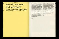 an open book with the title how do we view and represent concept of space?