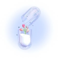 there is a vase with flowers in it and water coming out of the top one