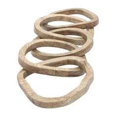 three wooden rings stacked on top of each other