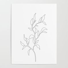 a black and white drawing of a plant