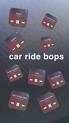 an advertisement for car ride pops with music playing on the front and back side of it