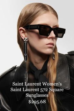 Elevate your style with the Women's Saint Laurent 572 Square Sunglasses. These bold, oversized frames blend timeless elegance with modern edge, featuring sleek lines and premium craftsmanship. Perfect for making a chic statement, these sunglasses offer 100% UV protection and unmistakable luxury. Glasses Men Fashion, Men Fashion Summer, Retro Shades, Luxury Branding Design, Sunglasses Women Vintage, Sunglasses Women Fashion, Glasses Men, Accessories Luxury