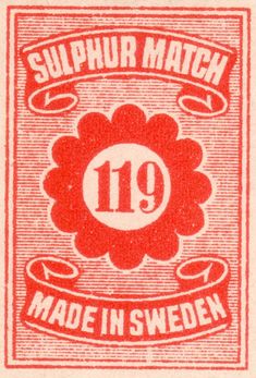 an old stamp with the number nineteen made in sweden, germany stock photo