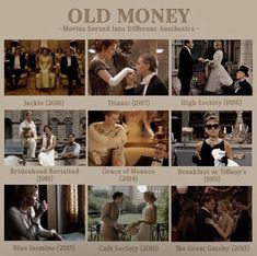 an old money movie poster with many different scenes