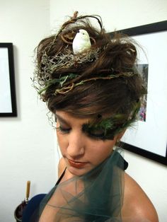 Mother Earth Costume, Mother Nature Costume Halloween, Nature Halloween Costume, Mother Nature Halloween, Dryad Costume, Diy Karneval, Karneval Diy, Bird Nest Hair