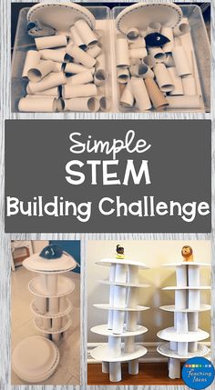 Simple STEM Activity for Kids - Hands-on Building Challenge Simple Stem Activities, Stem Activity For Kids, Stem Activities Kindergarten, Teaching Games, Stem Building, Stem Activities Preschool, Kindergarten Stem, Activities Elementary