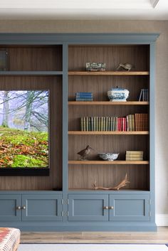 Luxury Media Cabinetry Inspiration Bookcase Tv Wall Living Room, Humphrey Munson, Backdrop Tv, Living Room Wall Units, Cabinetry Design, Tv Wall Design, Book Shelves