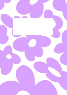 a white and purple flower pattern with a blank sign in the center, on a white background