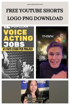 an advertisement for the voice acting jobs program, with two pictures of people talking to each other