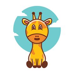 cute giraffe sitting and smile (1) | Images :: Behance