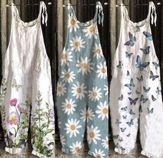 Joana Core, Modern Hippie Outfits, Painted Overalls, Womens Jumpsuits Casual, Linen Casual, Casual Jumpsuit, Clothes Line, Fashion Mode, Mode Inspiration