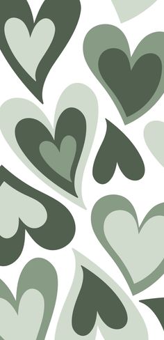 the green and white hearts are arranged together