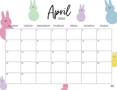 a calendar with bunny ears on it