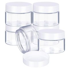 PRICES MAY VARY. Package includes: set of 6 pieces, durable, refillable, clear plastic cosmetic container jars with screw-on lids, suitable for beauty products, cosmetics, lotions, DIY making or others, detailed dimensions are shown in the figure Reliable material: these round plastic pot jars adopt good quality PET plastic, not easy to be broken, chemical resistance and impact resistance, keep everything neat and organized Leak proof and airtight: the foam liner on the top lid creates an airtig Eye Shadow Nails, Shadow Nails, Paint Jewelry, Plastic Jars With Lids, Nails Paint, Makeup Jars, Lip Balm Containers, Makeup Containers, Clear Plastic Containers