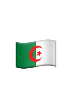 the algerian flag is flying high in the sky