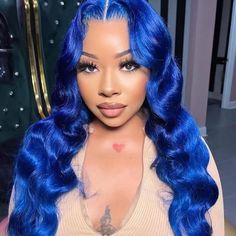 Hair Material: 100% Human Hair, 10A Grade, No Really Shedding, No Tangle, No Bad Smell.Hair Color: BlueWig Density: 150% DensityHair Length: 12 inch -28 inch are availableWig Cap Size/ Circumference:21.65-22.5inchTexture: Body Wave Hair, Natural Hairline, Soft, Comb Easily, Can Re-style and Color well.Lace Net: Swiss lace, 13*4 Lace, HD Transparent Color, Pre-plucked with Baby Hair, Natural HairlinePack: 1 Piece Blue Color Body Wave Hair 13*4 Lace Front Wig Blue Lace Front Wig, Color Rubio, Blue Wig, Human Virgin Hair, Colored Wigs, Hair Color Blue, Body Wave Wig, Body Wave Hair, Peruvian Hair