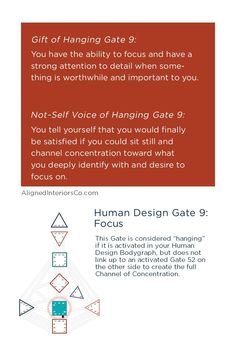 Hanging Gates bring opportunities for profound connections with those who provide you with the energy of the activations that create the full Channel when you are together. You will discover that you electromagnetically attract people to you that have the harmonic Gate in their Human Design. Learn more about your Human Design at Aligned Interiors Co. Attract People, Better Communication, Stop Wasting Time, Natural Gifts